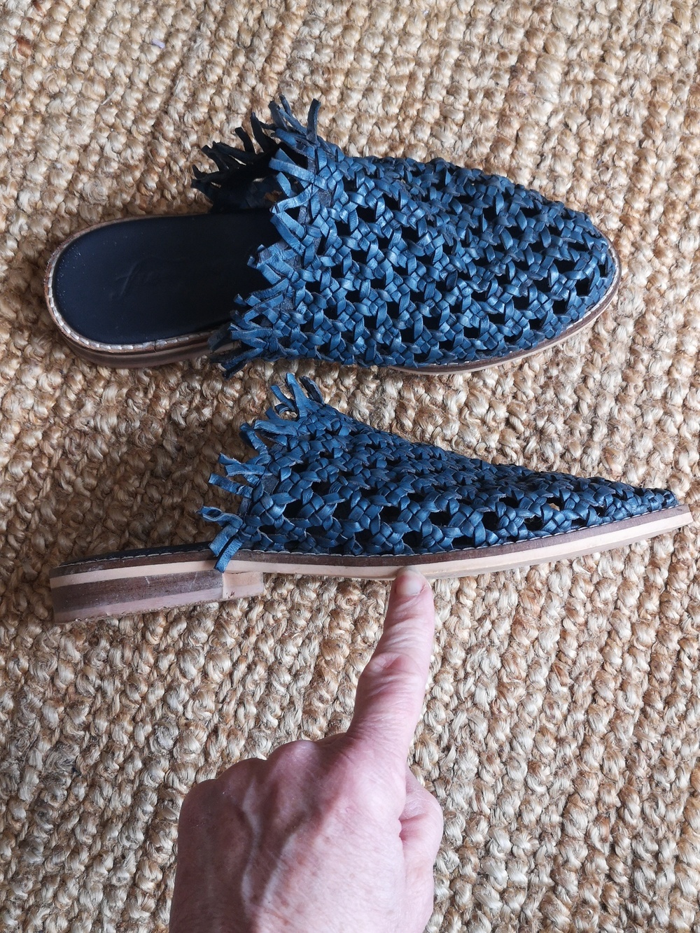 Free People blue woven leather flats - Picture 3 of 15